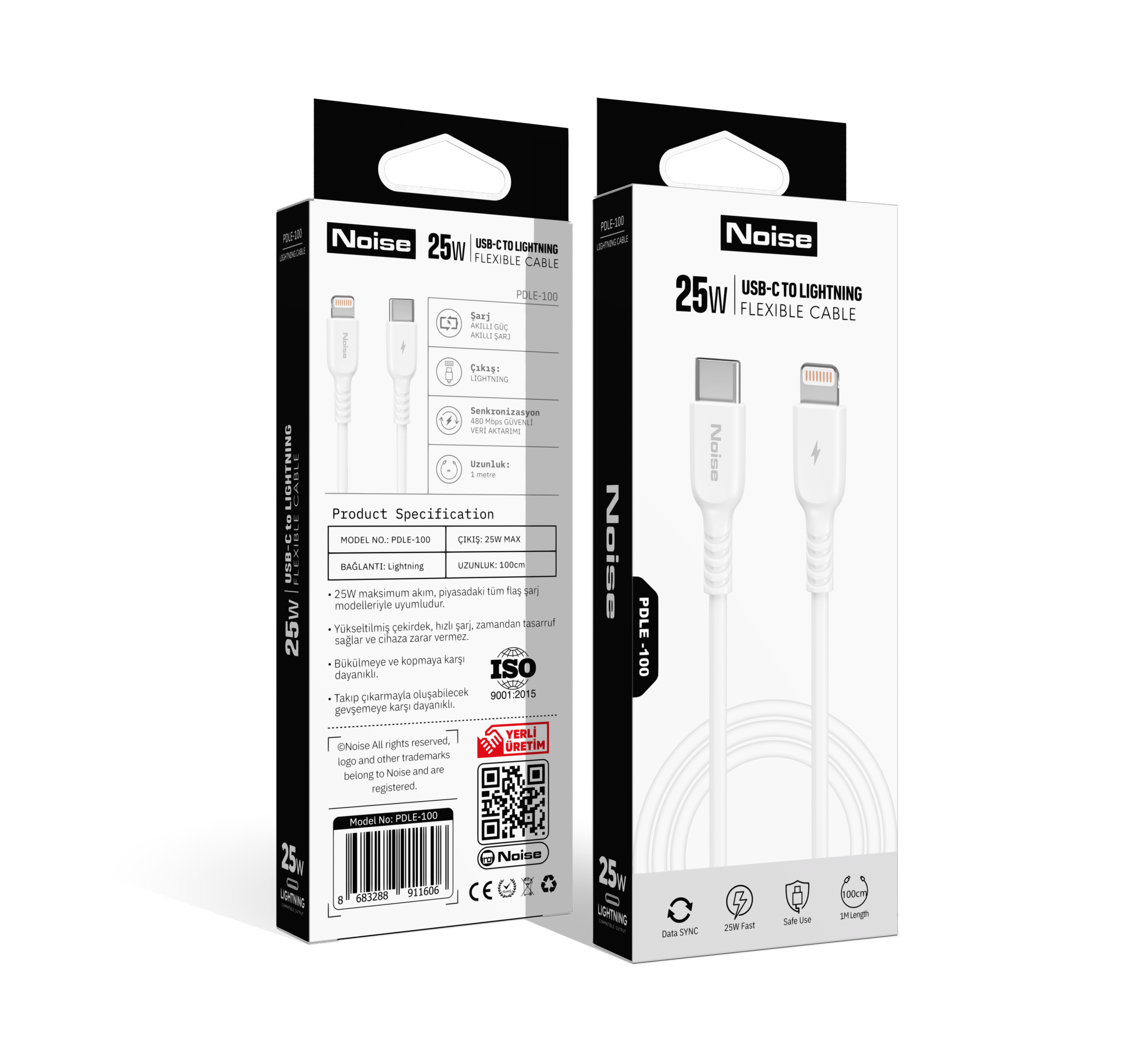 Type-C to Apple Lightning  şarj kablosu 100cm